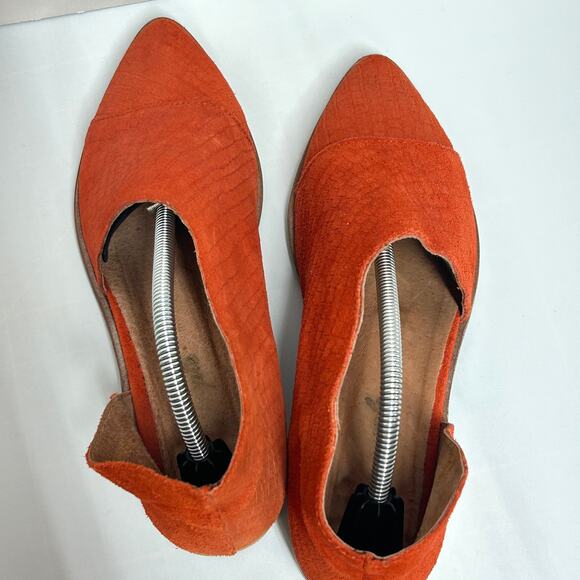 Free People Royale D'Orsay Flat Carmine Orange Suede Womens EUR 39 / Size 8.5 - Picture 6 of 14